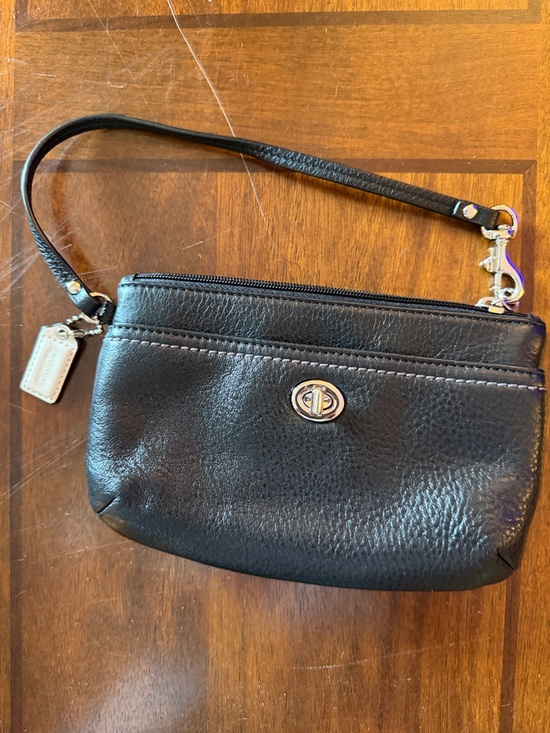 Coach Handbags - Coach Black Leather Small  Wristlet